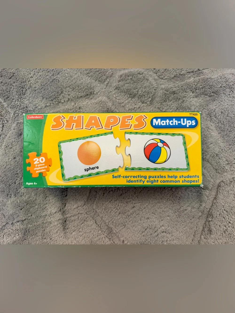 Lakeshore Learning Shapes Match-Ups 20 self-correcting 2 piece puzzles